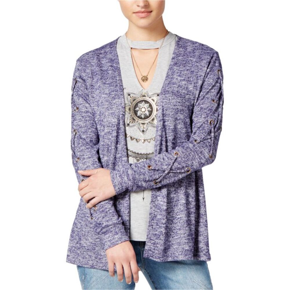 Self E Womens Juniors Lace-Up Cardigan Sweater, NWT